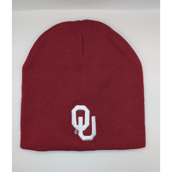 Oklahoma Sooners Beanie Hat Lot (2) – NCAA Licensed Knit Caps – Crimson & Pink - Picture 1 of 4